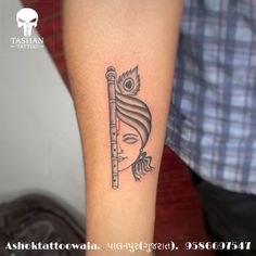 krishna tattoo with flute