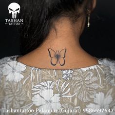 butterfly tattoo on back neck