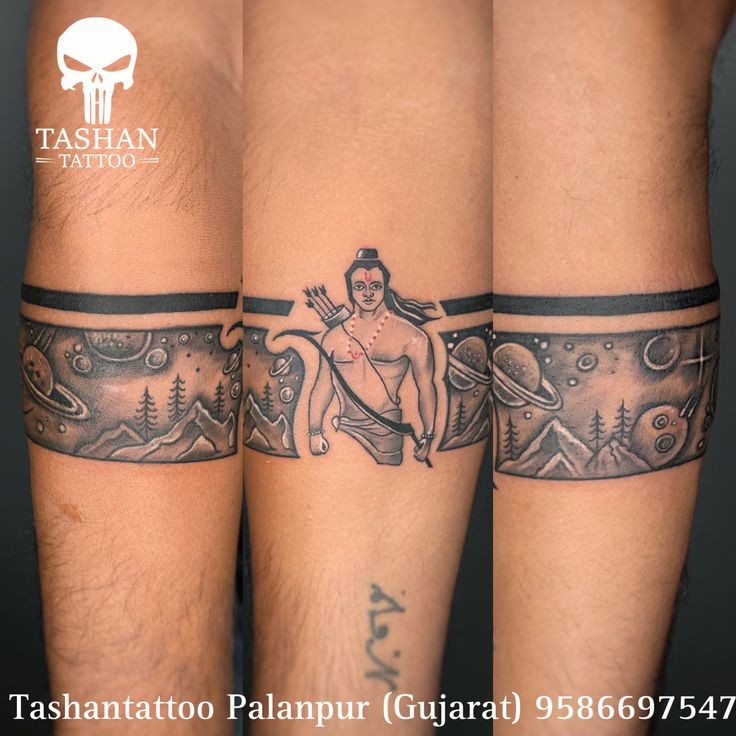 Shriram with galaxy armband  tattoo